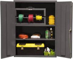 Durham - 2 Shelf Locking Storage Cabinet - Steel, 36" Wide x 18" Deep x 48" High, Gray - Eagle Tool & Supply