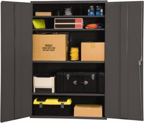 Durham - 4 Shelf Locking Storage Cabinet - Steel, 48" Wide x 24" Deep x 84" High, Gray - Eagle Tool & Supply