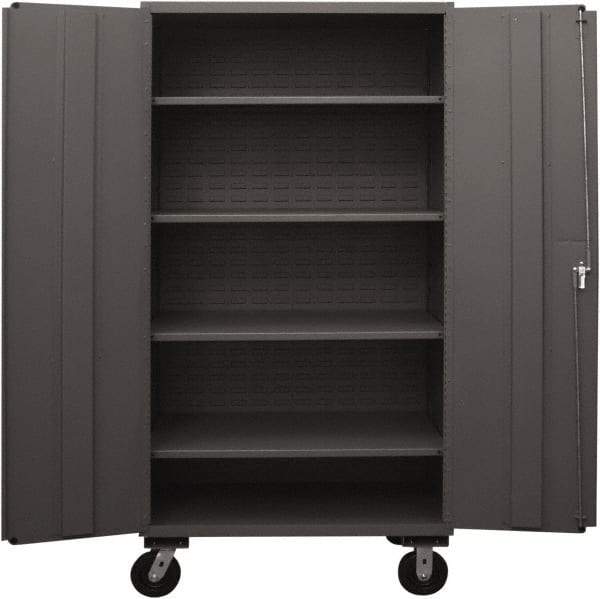 Durham - 4 Shelf Locking Storage Cabinet - Steel, 48" Wide x 24" Deep x 80" High, Gray - Eagle Tool & Supply