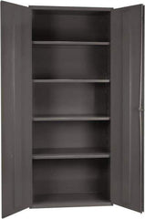 Durham - 4 Shelf Locking Storage Cabinet - Steel, 36" Wide x 24" Deep x 84" High, Gray - Eagle Tool & Supply