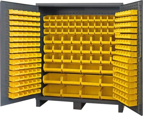 Durham - 264 Bin Storage Cabinet - Steel, 72" Wide x 24" Deep x 84" High, Gray - Eagle Tool & Supply