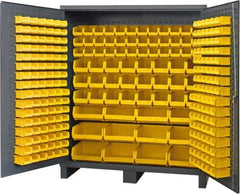 Durham - 264 Bin Storage Cabinet - Steel, 72" Wide x 24" Deep x 84" High, Gray - Eagle Tool & Supply