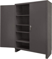 Durham - 4 Shelf Locking Storage Cabinet - Steel, 60" Wide x 24" Deep x 84" High, Gray - Eagle Tool & Supply