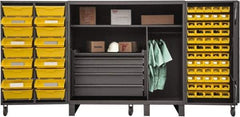 Durham - 2 Shelf 78 Bin Storage Cabinet - Steel, 36" Wide x 36" Deep x 60" High, Gray - Eagle Tool & Supply