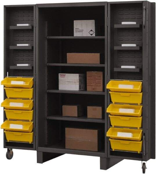 Durham - 10 Shelf 12 Bin Storage Cabinet - Steel, 36" Wide x 36" Deep x 78" High, Gray - Eagle Tool & Supply
