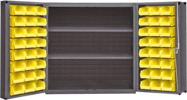Durham - 2 Shelf 48 Bin Storage Cabinet - Steel, 36" Wide x 24" Deep x 36" High, Gray - Eagle Tool & Supply