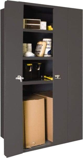 Durham - 3 Shelf Locking Storage Cabinet - Steel, 36" Wide x 20" Deep x 72" High, Gray - Eagle Tool & Supply
