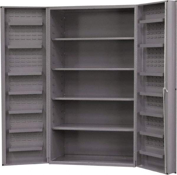 Durham - 4 Shelf Locking Storage Cabinet - Steel, 48" Wide x 24" Deep x 72" High, Gray - Eagle Tool & Supply