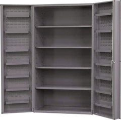 Durham - 4 Shelf Locking Storage Cabinet - Steel, 48" Wide x 24" Deep x 72" High, Gray - Eagle Tool & Supply
