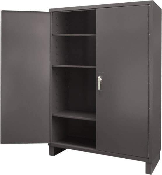 Durham - 3 Shelf Locking Storage Cabinet - Steel, 60" Wide x 24" Deep x 84" High, Gray - Eagle Tool & Supply