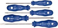 Felo - 5 Piece Phillips & Slotted Screwdriver Set - Bit Sizes: Philips #1 to #2, Comes in Cardboard/Plastic Window - Eagle Tool & Supply