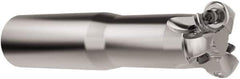 Seco - 1-1/4" Cutting Diam, 1" Shank Diam, 6mm Max Depth of Cut, Weldon Indexable Copy End Mill - 3 Inserts, RNMU12.. Insert, R217.28 Toolholder, Steel, Through Coolant - Eagle Tool & Supply