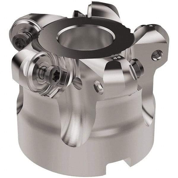 Seco - 2" Cut Diam, 6mm Max Depth, 3/4" Arbor Hole, 5 Inserts, RNMU12.. Insert Style, Indexable Copy Face Mill - R220.28 Cutter Style, 12,500 Max RPM, 1-1/2 High, Through Coolant, Series R220 - Eagle Tool & Supply