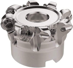 Seco - 63mm Cut Diam, 6mm Max Depth, 22mm Arbor Hole, 8 Inserts, RNMU12.. Insert Style, Indexable Copy Face Mill - R220.28 Cutter Style, 10,000 Max RPM, 40mm High, Through Coolant, Series R220 - Eagle Tool & Supply