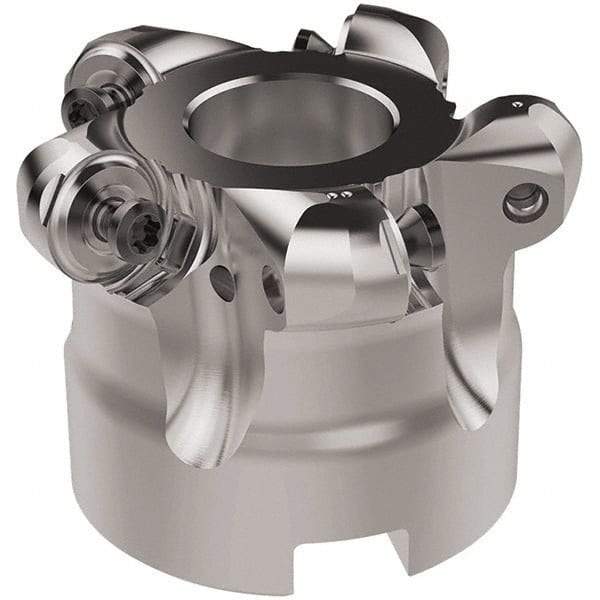 Seco - 52mm Cut Diam, 6mm Max Depth, 22mm Arbor Hole, 5 Inserts, RNMU12.. Insert Style, Indexable Copy Face Mill - R220.28 Cutter Style, 12,300 Max RPM, 40mm High, Through Coolant, Series R220 - Eagle Tool & Supply