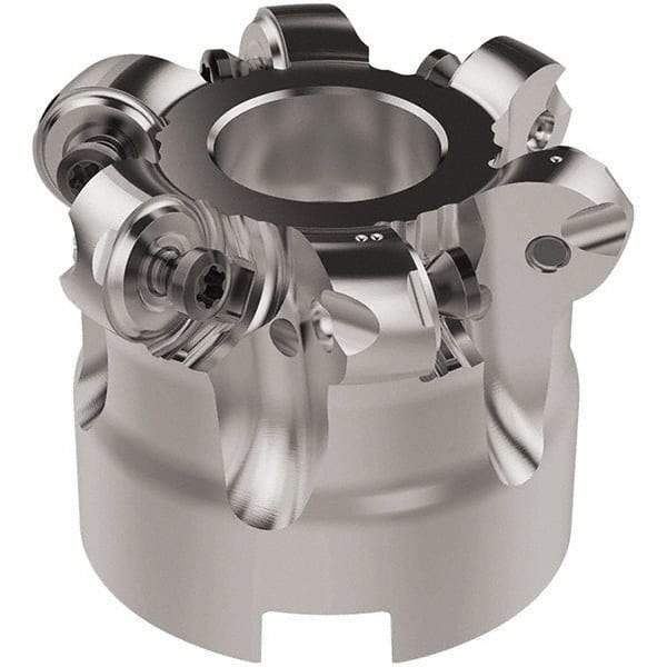 Seco - 50mm Cut Diam, 6mm Max Depth, 22mm Arbor Hole, 6 Inserts, RNMU12.. Insert Style, Indexable Copy Face Mill - R220.28 Cutter Style, 12,500 Max RPM, 40mm High, Through Coolant, Series R220 - Eagle Tool & Supply