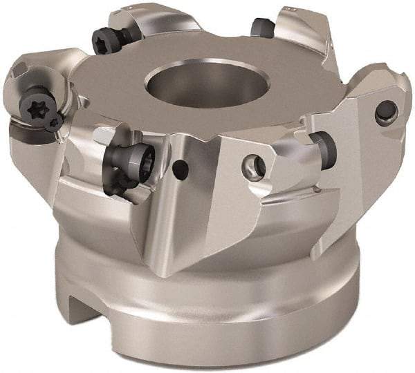 Seco - 63mm Cut Diam, 6mm Max Depth, 22mm Arbor Hole, 6 Inserts, RP..12.. Insert Style, Indexable Copy Face Mill - R220.29 Cutter Style, 11,200 Max RPM, 40mm High, Through Coolant, Series R220 - Eagle Tool & Supply