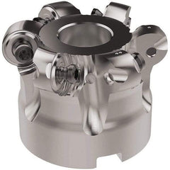 Seco - 2" Cut Diam, 6mm Max Depth, 3/4" Arbor Hole, 6 Inserts, RNMU12.. Insert Style, Indexable Copy Face Mill - R220.28 Cutter Style, 12,500 Max RPM, 1-1/2 High, Through Coolant, Series R220 - Eagle Tool & Supply