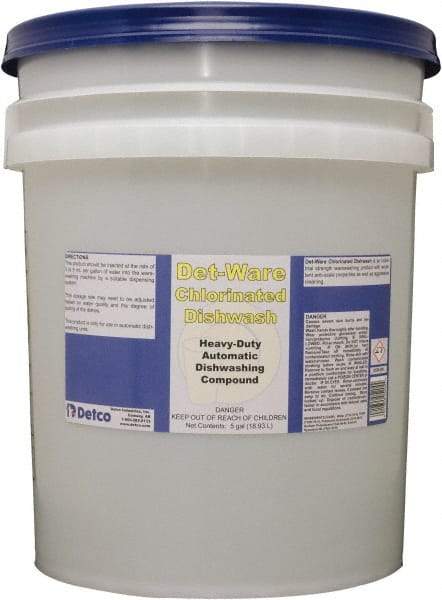 Detco - 5 Gal Pail Automatic Dishwashing Liquid - Unscented - Eagle Tool & Supply