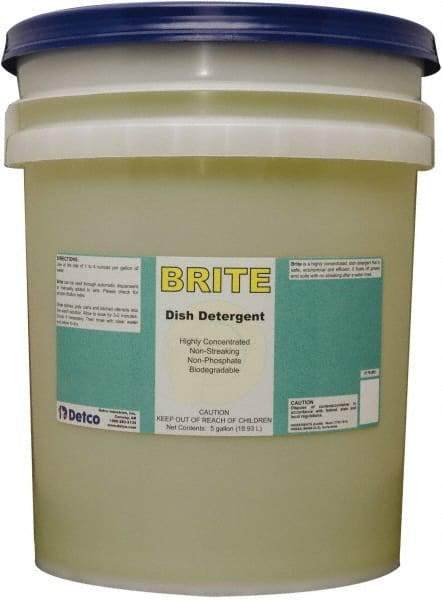 Detco - 5 Gal Pail Manual Dishwashing Liquid - Lemon Scented - Eagle Tool & Supply