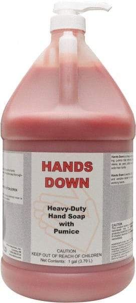 Detco - 1 Gal Pump Bottle Gel Hand Cleaner with Grit - Red, Cherry Scent - Eagle Tool & Supply