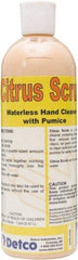 Detco - 16 oz Squeeze Bottle Cream Hand Cleaner with Grit - Orange (Color), Citrus Scent - Eagle Tool & Supply