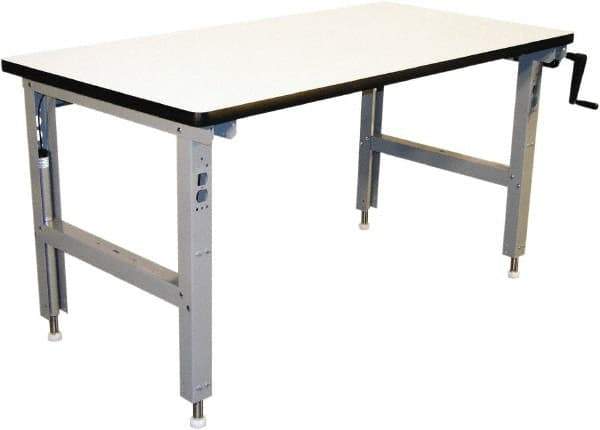 Proline - 72 Wide x 36" Deep x 42" High, Static Dissipative Workbench - Adjustable Height Legs, Light Gray - Eagle Tool & Supply