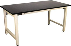 Proline - 72 Wide x 36" Deep x 36" High, Epoxy Resin Workbench - Adjustable Height Legs, Light Beige - Eagle Tool & Supply