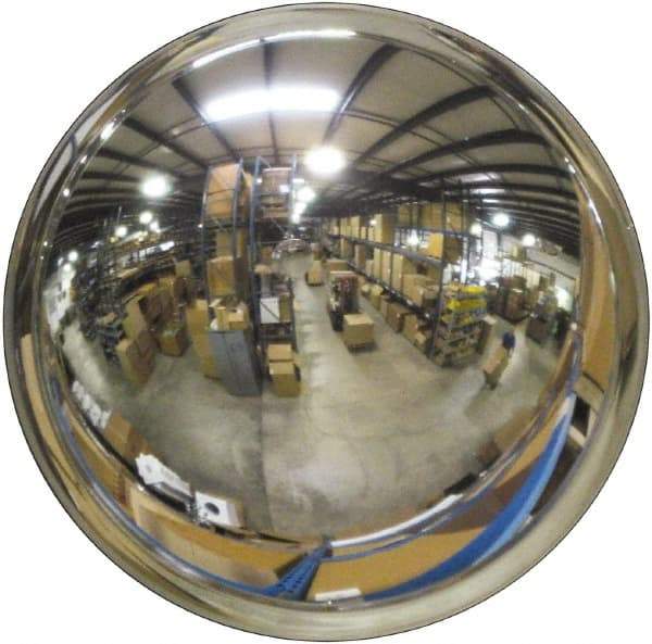 Se-Kure Domes&Mirrors - Indoor & Outdoor Round Convex Safety, Traffic & Inspection Mirrors - Acrylic Lens, Plastic Backing, 32" Diam, 96' Max Covered Distance - Eagle Tool & Supply