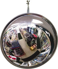 Se-Kure Domes&Mirrors - Indoor Round Convex Safety, Traffic & Inspection Mirrors - Acrylic Lens, Hardboard Backing, 16" Diam, 48' Max Covered Distance - Eagle Tool & Supply