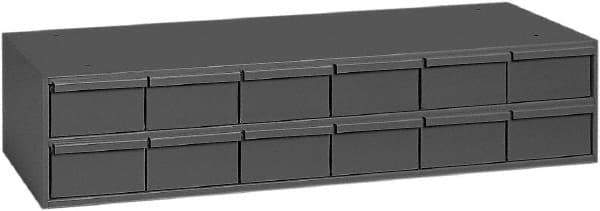 Durham - 12 Drawer, Small Parts Steel Storage Cabinet - 11-5/8" Deep x 33-3/4" Wide x 7-3/8" High - Eagle Tool & Supply