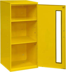Durham - 2 Shelf Wall Storage Cabinet - Steel, 13-3/4" Wide x 12-3/4" Deep x 30" High, Yellow - Eagle Tool & Supply