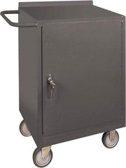 Durham - 1,200 Lb Capacity, 18" Wide x 24" Long x 39-3/4" High Mobile Cart - 1 Door, 1 Shelf, Steel, 2 Rigid/2 Swivel Casters - Eagle Tool & Supply