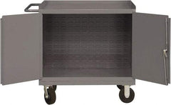 Durham - 2,000 Lb Capacity, 24" Wide x 36" Long x 40-1/2" High Mobile Cart - 2 Door, Steel, 2 Rigid/2 Swivel Casters - Eagle Tool & Supply