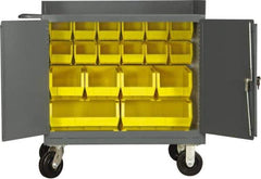 Durham - 2,000 Lb Capacity, 24" Wide x 36" Long x 40-1/2" High Mobile Cart - 2 Door, Steel, 2 Rigid/2 Swivel Casters - Eagle Tool & Supply