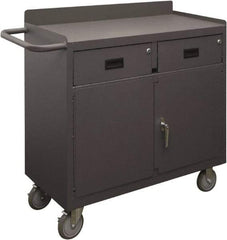 Durham - 1,200 Lb Capacity, 18" Wide x 36" Long x 32-7/32" High Mobile Cart - 2 Door, 2 Drawer, 1 Shelf, Steel, 2 Rigid/2 Swivel Casters - Eagle Tool & Supply