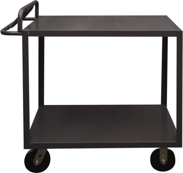 Durham - 3,600 Lb Capacity, 30" Wide x 48" Long x 39" High Service Cart - 2 Shelf, Steel, 2 Rigid/2 Swivel Casters - Eagle Tool & Supply