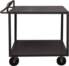 Durham - 3,600 Lb Capacity, 30" Wide x 48" Long x 39" High Service Cart - 2 Shelf, Steel, 2 Rigid/2 Swivel Casters - Eagle Tool & Supply