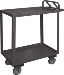 Durham - 1,200 Lb Capacity, 24" Wide x 48" Long x 37-5/8" High Service Cart - 2 Shelf, Steel, 2 Rigid/2 Swivel Casters - Eagle Tool & Supply
