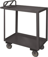 Durham - 1,200 Lb Capacity, 18" Wide x 30" Long x 38" High Service Cart - 2 Shelf, Steel, 2 Rigid/2 Swivel Casters - Eagle Tool & Supply