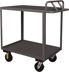 Durham - 3,600 Lb Capacity, 18" Wide x 30" Long x 39" High Service Cart - 2 Shelf, Steel, 2 Rigid/2 Swivel Casters - Eagle Tool & Supply