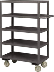 Durham - 1,200 Lb Capacity, 36" Wide x 72" Long x 55-5/8" High Service Cart - 5 Shelf, Steel, 2 Rigid/2 Swivel Casters - Eagle Tool & Supply