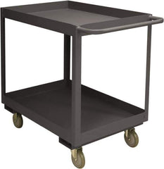 Durham - 3,600 Lb Capacity, 18" Wide x 30" Long x 38-1/2" High Service Cart - 2 Shelf, Steel, 2 Rigid/2 Swivel Casters - Eagle Tool & Supply