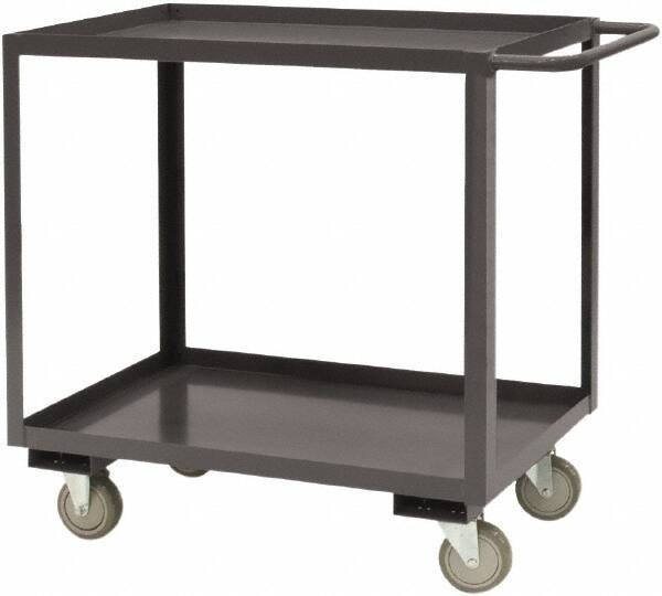Durham - 1,200 Lb Capacity, 30" Wide x 48" Long x 37-5/8" High Service Cart - 2 Shelf, Steel, 2 Rigid/2 Swivel Casters - Eagle Tool & Supply