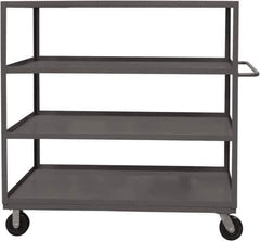 Durham - 3,000 Lb Capacity, 24" Wide x 48" Long x 59-1/2" High Service Cart - 4 Shelf, Steel, 2 Rigid/2 Swivel Casters - Eagle Tool & Supply