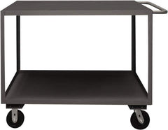 Durham - 3,000 Lb Capacity, 24" Wide x 36" Long x 39-1/16" High Service Cart - 2 Shelf, Steel, 2 Rigid/2 Swivel Casters - Eagle Tool & Supply