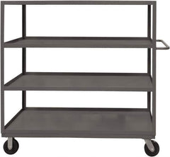 Durham - 1,200 Lb Capacity, 18" Wide x 30" Long x 55-5/8" High Service Cart - 4 Shelf, Steel, 2 Rigid/2 Swivel Casters - Eagle Tool & Supply