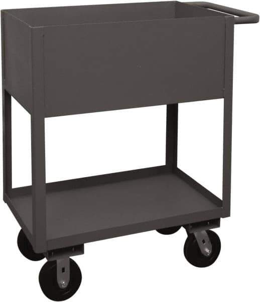 Durham - 3,600 Lb Capacity, 24" Wide x 36" Long x 39-1/16" High Service Cart - 2 Shelf, Steel, 2 Rigid/2 Swivel Casters - Eagle Tool & Supply