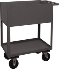 Durham - 3,600 Lb Capacity, 24" Wide x 36" Long x 39-1/16" High Service Cart - 2 Shelf, Steel, 2 Rigid/2 Swivel Casters - Eagle Tool & Supply