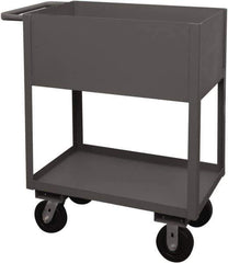 Durham - 1,200 Lb Capacity, 18" Wide x 30" Long x 39-1/16" High Service Cart - 2 Shelf, Steel, 2 Rigid/2 Swivel Casters - Eagle Tool & Supply